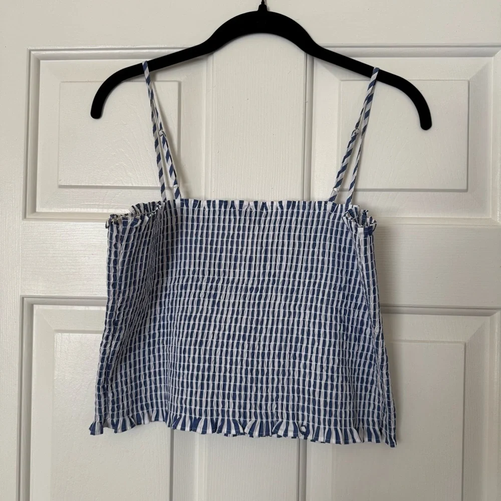 Express Striped Ruched Crop Top - Picture 4 of 6